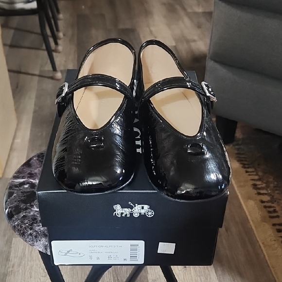 Coach Shoes - Coach Black Patent Leather Mary Jane Flats